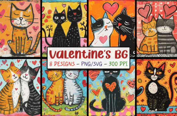 Adorable Cat SVGs for Valentine's Day Designs