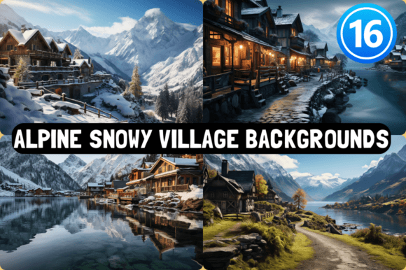 Alpine Snowy Village Backgrounds: A Winter Wonderland