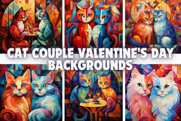 Cat Couple Valentine's Day Backgrounds: Purr-fect Romance