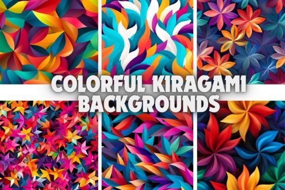 Colorful Kirigami Backgrounds: Vibrant Digital Artistry