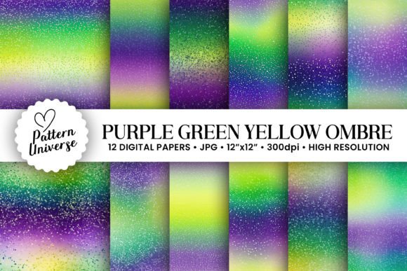 Crafting Vibrant Visuals with Purple Yellow & Green Ombre Backgrounds