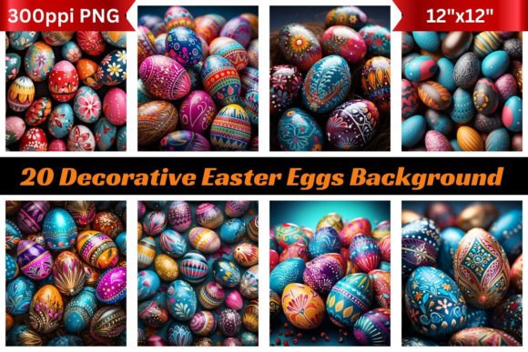 Decorative Easter Eggs Backgrounds for Spring Designs