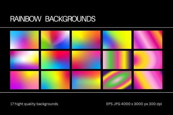Gradient Rainbow Colorful Backgrounds: A Vibrant Design Asset