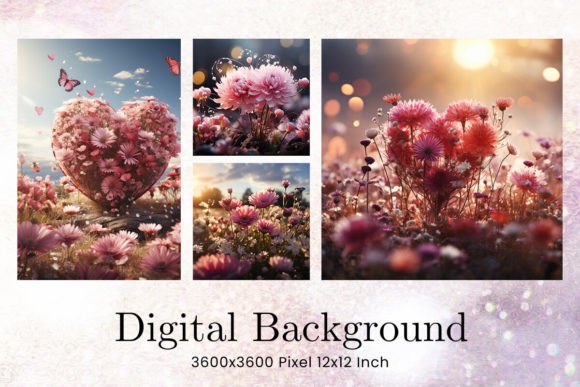Heart Flower Backgrounds Wallpaper: Digital Design Power