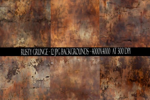 Rusty Grunge Backgrounds: 12 High-Resolution Textures for Authentic Design