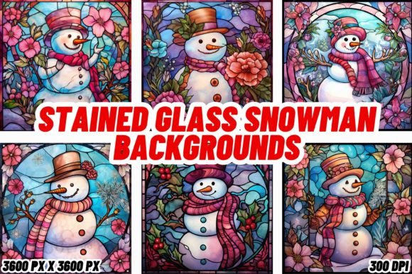 Stained Glass Snowman Backgrounds: A Winter Wonderland for Your Digital Space