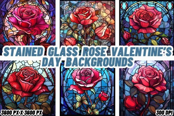Transform Your Screen with Stained Glass Rose Backgrounds