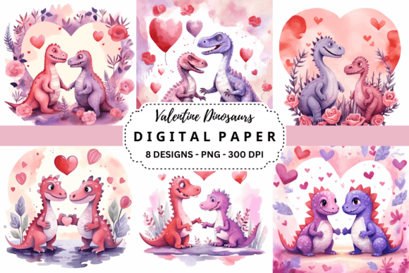 Unleashing Prehistoric Charm: Valentine Dinosaurs Backgrounds