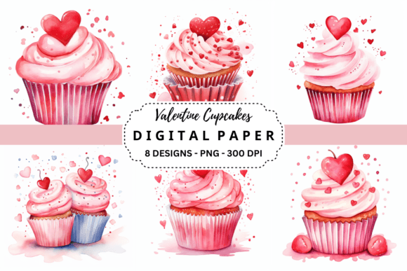 Valentine Cupcakes Backgrounds: A Sweet Design Toolkit