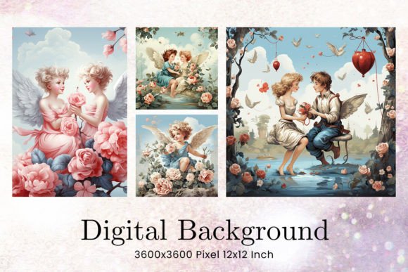 Valentine Day Cupid Angel Backgrounds: A Digital Design Asset