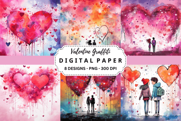 Valentine Graffiti Backgrounds: Bold, Artistic Design Assets