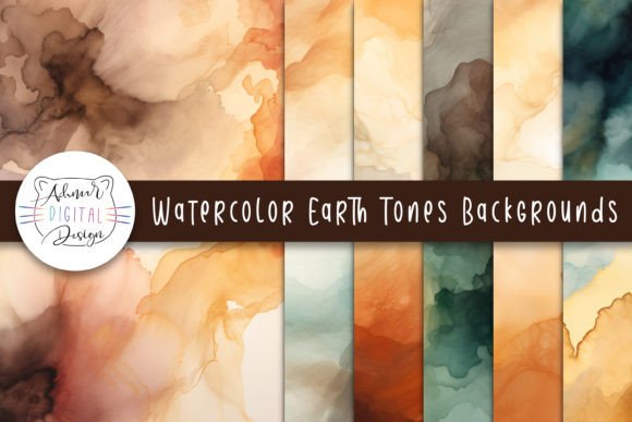 Watercolor Earth Tones Backgrounds for Natural Design
