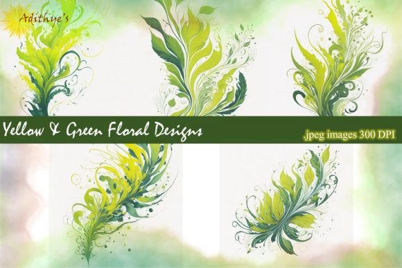 Yellow and Green Floral Backgrounds: Vibrant Design Assets